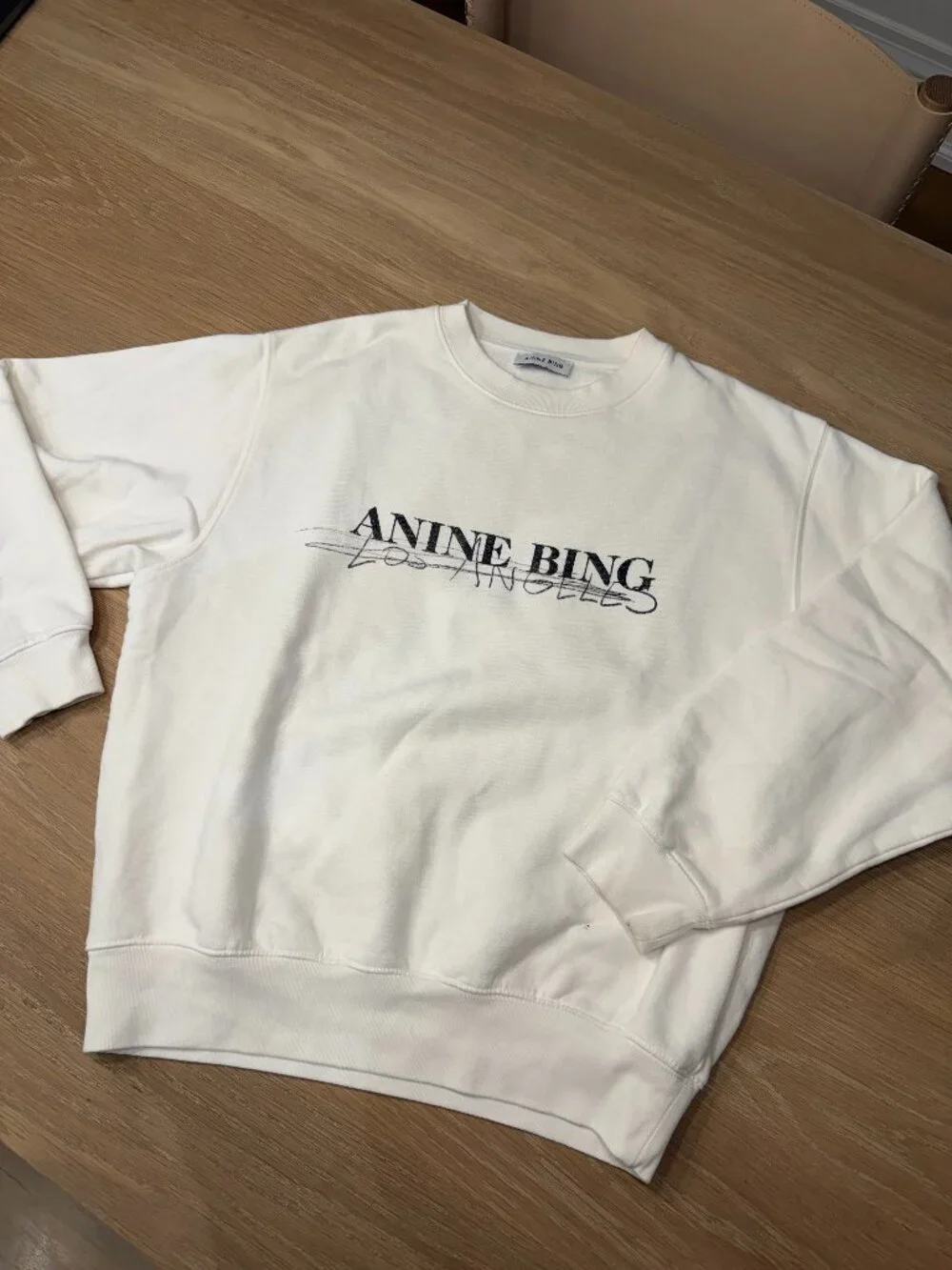 Anine Bing Ramona Sweatshirt Doodle - Ivory - Size Small - Picture 1 of 5